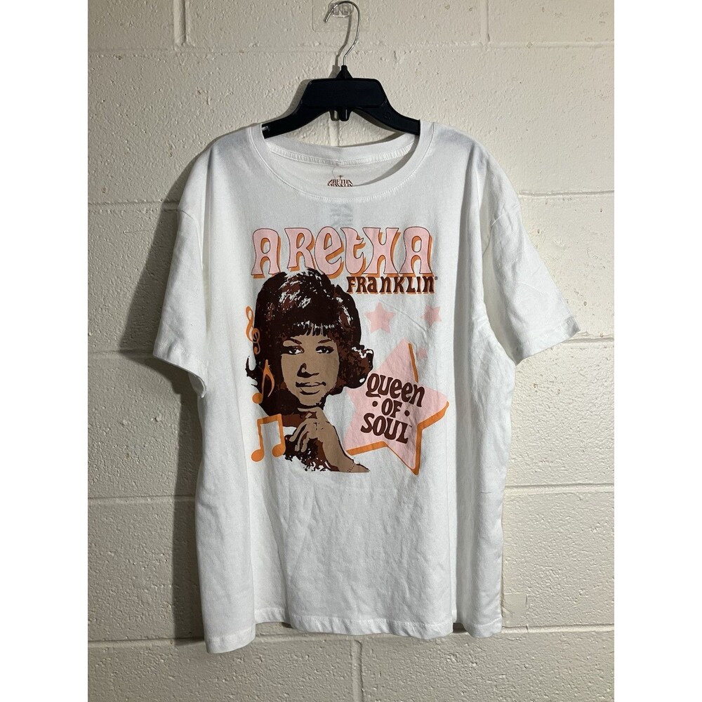 NWT Licensed Aretha Franklin Queen Of Soul Graphic Band Tee T-Shirt Medium